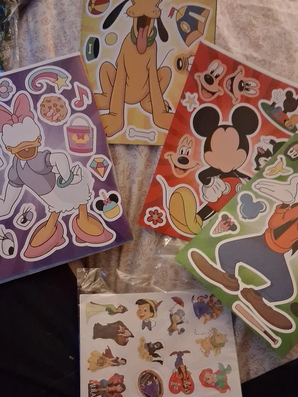 New! Disney Character Sticker Sheets